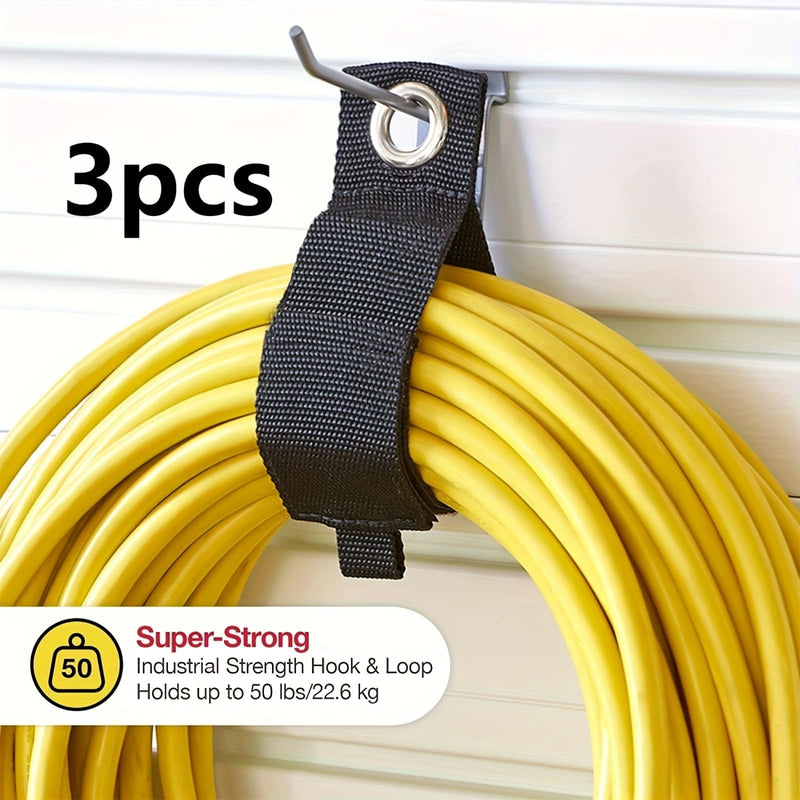 3pcs Extension Cord Holder Organizer, Storage Straps for Garden Hose Storage and Garage Wall Organization