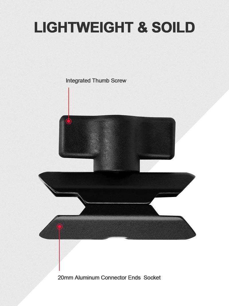 Nilkatss Double Socket Arm and Magnetic Dash Mount with 20mm（0.787 inches） Ball Components System