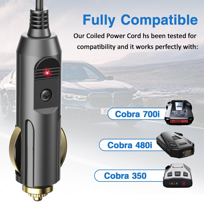 Radar Detector Power Cord Compatible with Cobra RAD 350 380 450 480i 700i XRS9370 XRS955 XRS5300 XRS7700 Radar Laser Detector, Radar Detector Power Cable with DC3.5 Interface 6.5ft