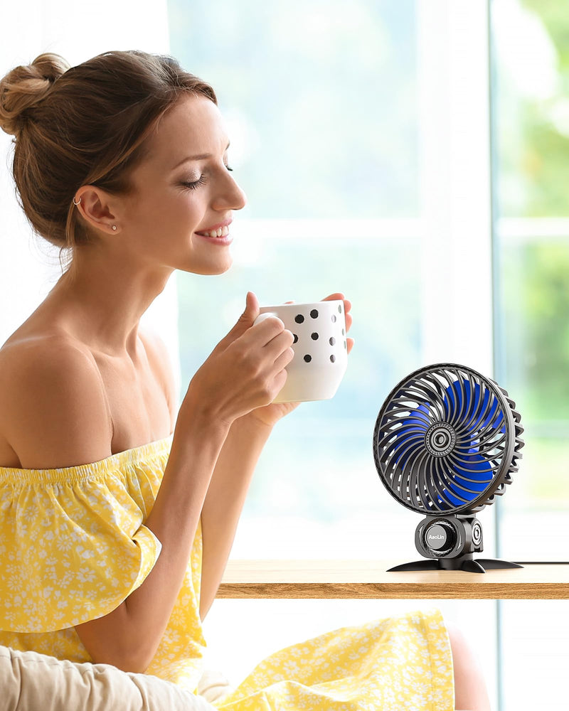 USB Small Fan, Desk Fans with CVT Variable Speeds, Strong Cooling Airflow, Quiet Portable, Desktop Mini Personal Fan for Room, Home,Office, Bedroom-USB Powered Black