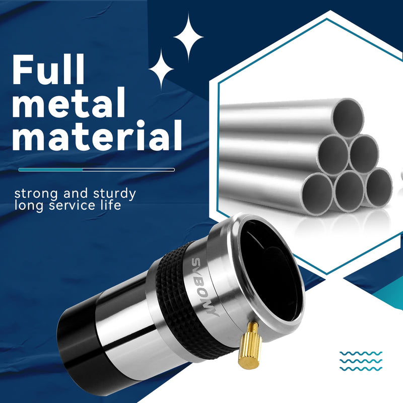 SVBONY SV137 Barlow Lens 1.25 Inch 2X Barlow Lens Metal Body Fully Multi Coated Telescope Accessory for Standard Telescope Eyepiece Astronomy