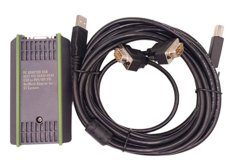 16ft PLC Cable for Siemens S7-200/300/400, 6ES7 972-0CB20-0XA0, USB/MPI, Data Download, Programming