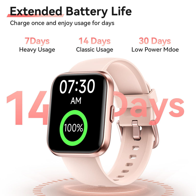 Smart Watches for Women, 1.85" HD Alexa Smart Watch for Android Phones & iPhones with Calls/Messages/Reminders, 3ATM 120+ Sport Modes Fitness Tracker Watch for Women with Heart Rate/Sleep/SpO2 Monitor Pink