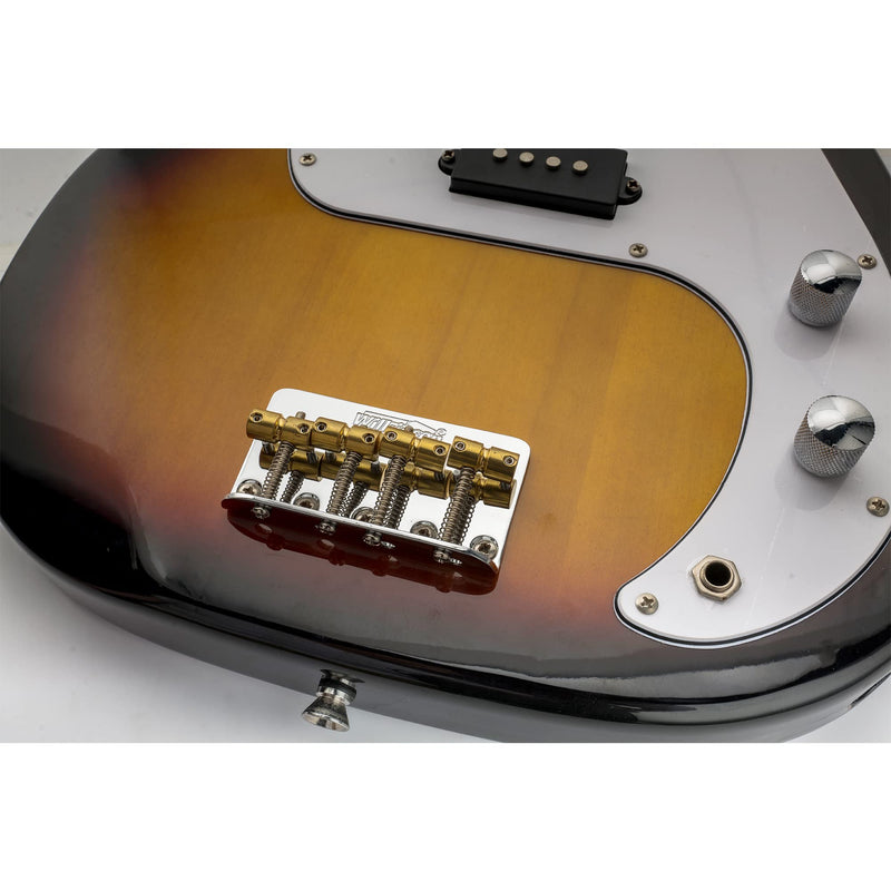 Wilkinson WBBC Vintage 4 String Bass Bridge Brass Saddles for Fender Jazz Precision Bass, Chrome