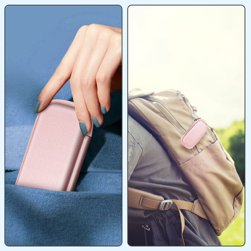 Fintie Carrying Case for Kardia Mobile and Kardia Mobile 6L EKG Device Heart Monitor - Protective Hard EVA Shockproof Storage Portable Travel Cover Bag with Pill Organizer Rose Gold