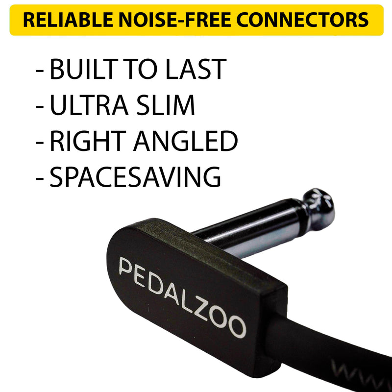 Flat Patch Cable for Guitar Effects Pedals - Space-Saving and Reliable Pedalboard Connection (24-inch) 24-inch