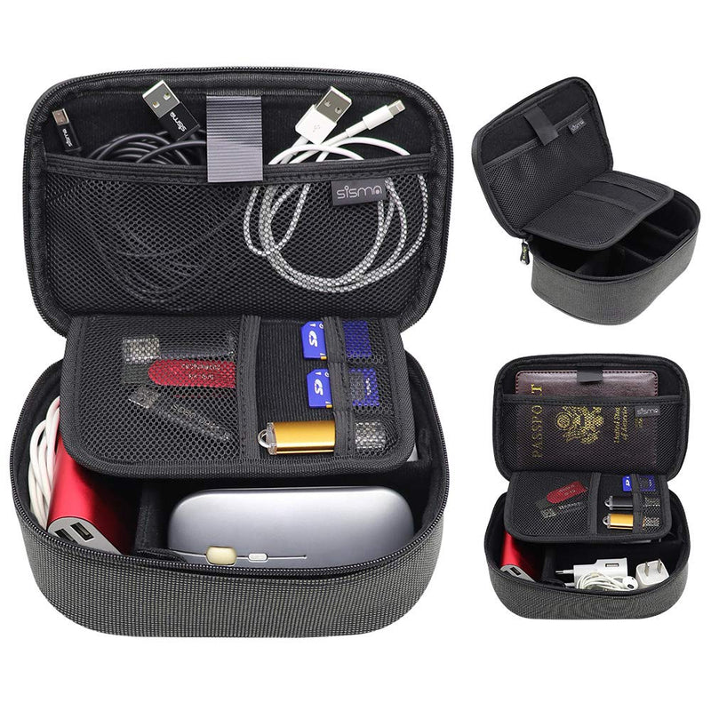 sisma Travel Electronics Organizer Small Electronic Accessories Carrying Bag for Cords Phone Chargers Cables Earbuds Adapter Mouse - Special Edition Starlight Special Edition