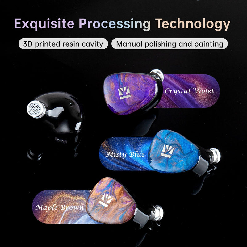 KBEAR KB02 Colorful Resin Shell in Ear Monitor Headphones, Bone Conduction Dynamic Driver Wired Earbuds, IEM Headphones HiFi Earphones with 2Pin 4N OFC Cable 3.5mm Plug for Singers Musicians, Blue no Mic