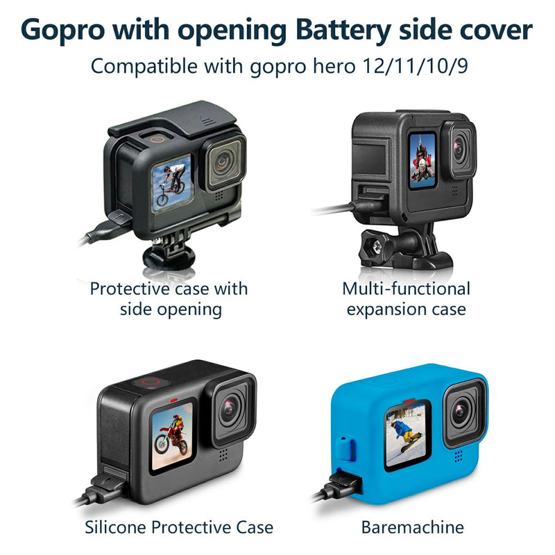 Suptig Protective Case, Silicone Case Compatible for Gopro Hero 12/ Hero 11/ Hero 10/Hero 9 Black (Blue), RSX-428 Blue