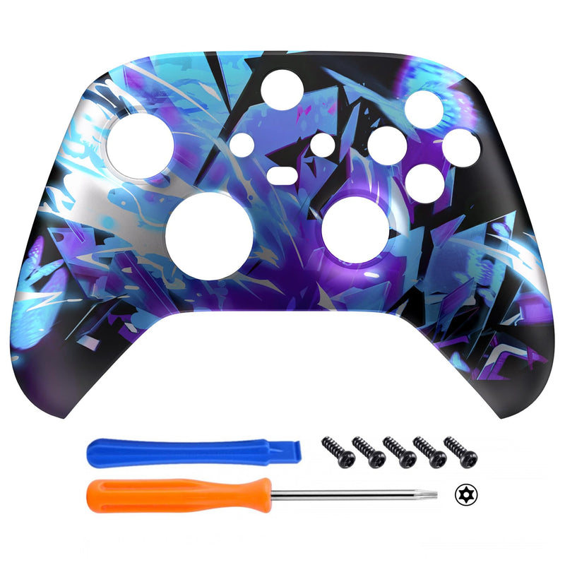 eXtremeRate Replacement Shell for Xbox Series X|S Controller - Unleash Your Style - Dark Hour Breaking Custom Acessories Skin Front Housing Cover for Xbox Core Controller Wireless[Control without]