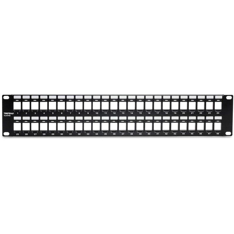 TRENDnet 48-Port Blank Keystone 2U HD Patch Panel, TC-KP48, 2U 19” Metal Rackmount Housing, HD Keystone Network Patch Panel, Recommended w/TC-K25C6 & TC-K50C6 Cat6 Keystone Jacks (Sold Separately)