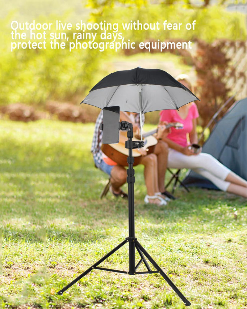 50CM SLR Camera Umbrella, Rainy Day Photography SLR Camera Umbrella Adjustable Rain and Sun Protection Outdoor (Black)