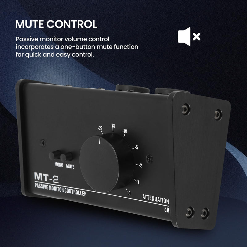 Passive Stereo Volume Controller , Mute Control Large Volume Knob Passive Monitor Controller XLR and 3 for . 5mm Interface Plug and Play for Laptop