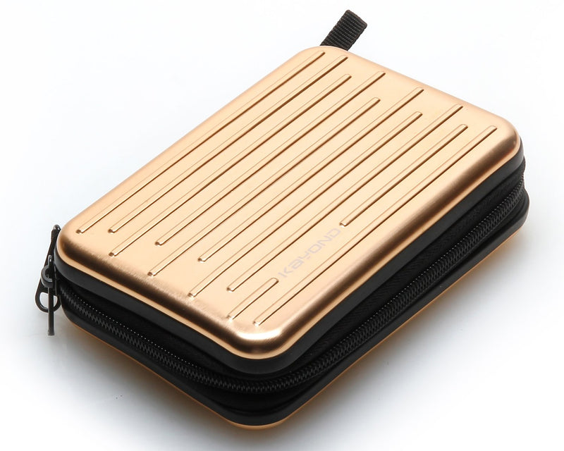 KAYOND Anti-Shock Silver Aluminium Carry Travel Protective Storage Case Bag for 2.5" Inch Portable External Hard Drive HDD USB 2.0/3.0 (Golden) Golden