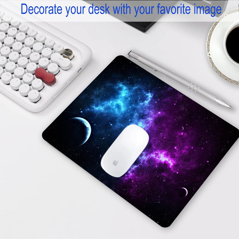 Shalysong Mouse pad Small Computer Mouse pad with Personalized Galaxy Design Office Non-Slip Rubber Mousepad 9.5 x 7.9 in Rectangular galaxy