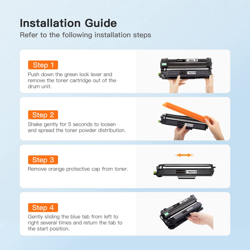 E-Z Ink (TM) with Chip Compatible Toner Cartridge Replacement for Brother TN227 TN-227 TN227bk TN223bk TN223 use with MFC-L3770CDW MFC-L3750CDW HL-L3230CDW HL-L3290CDW HL-L3210CW MFC-L3710CW (1 Black)