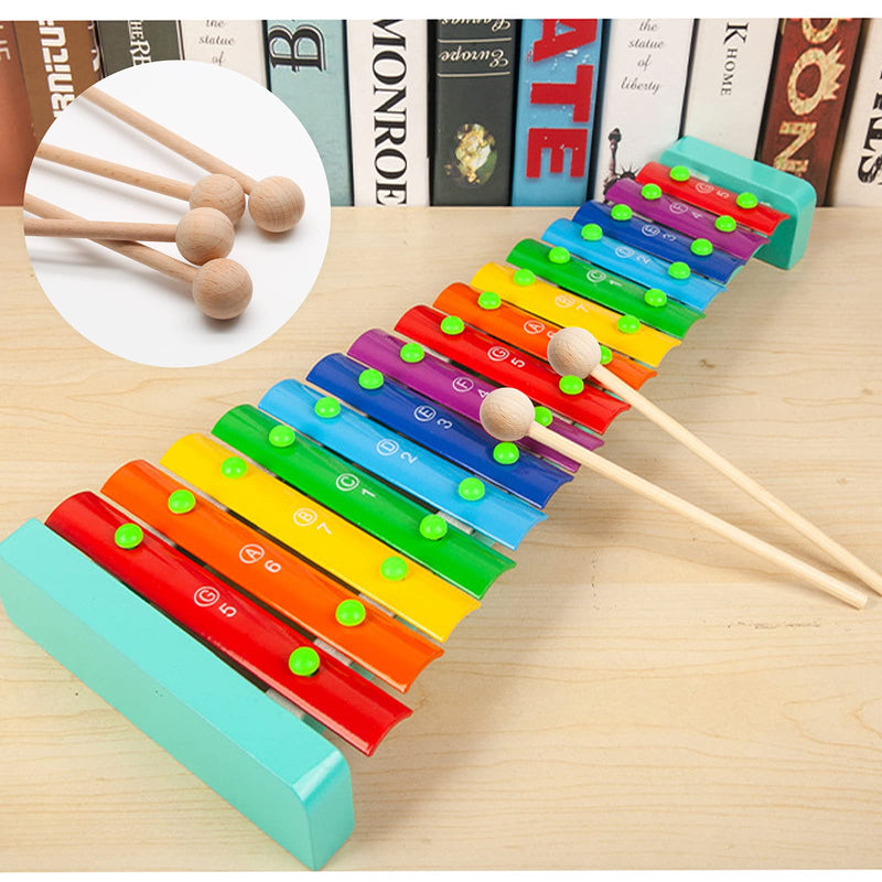 4 Pcs Wood Percussion Sticks 8.7" Xylophone Mallets Sticks Glockenspiel Mallets for Xylophone Glockenspiel Bells Chime Woodblock Drum