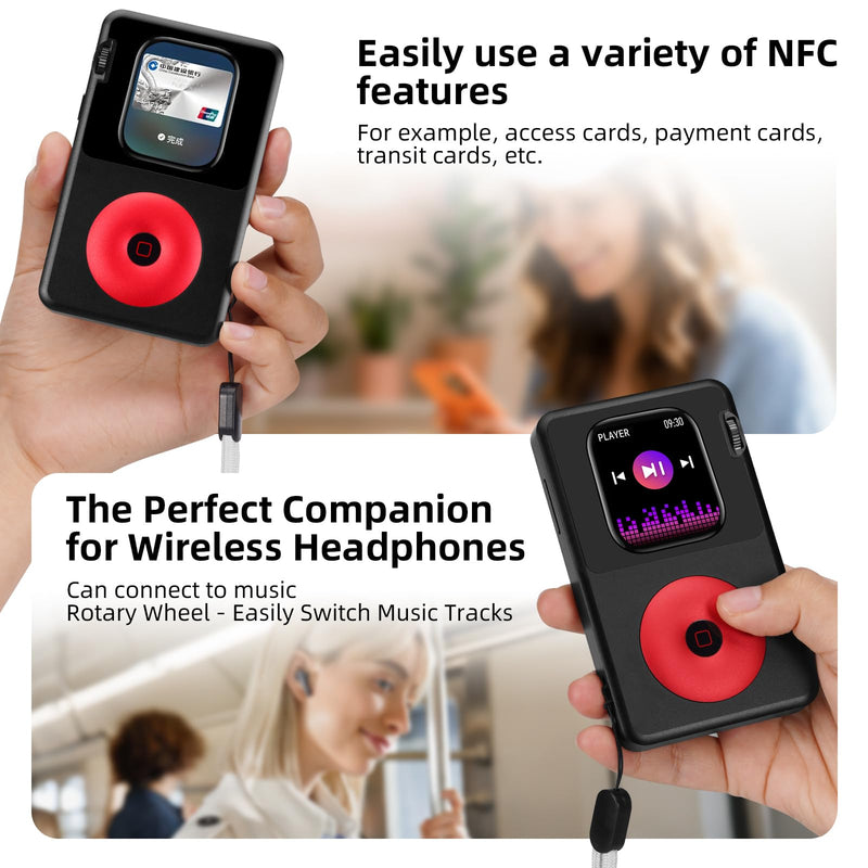 Aluminum Case for Apple Watch Series 9/8/7 45mm, Transform Watch into Retro MP4, Retro iPod Style Metal Protective Cover with Functional Click Wheel (Classic Black and Red, 45MM) Classic Black and Red Series 9/8/7-45MM