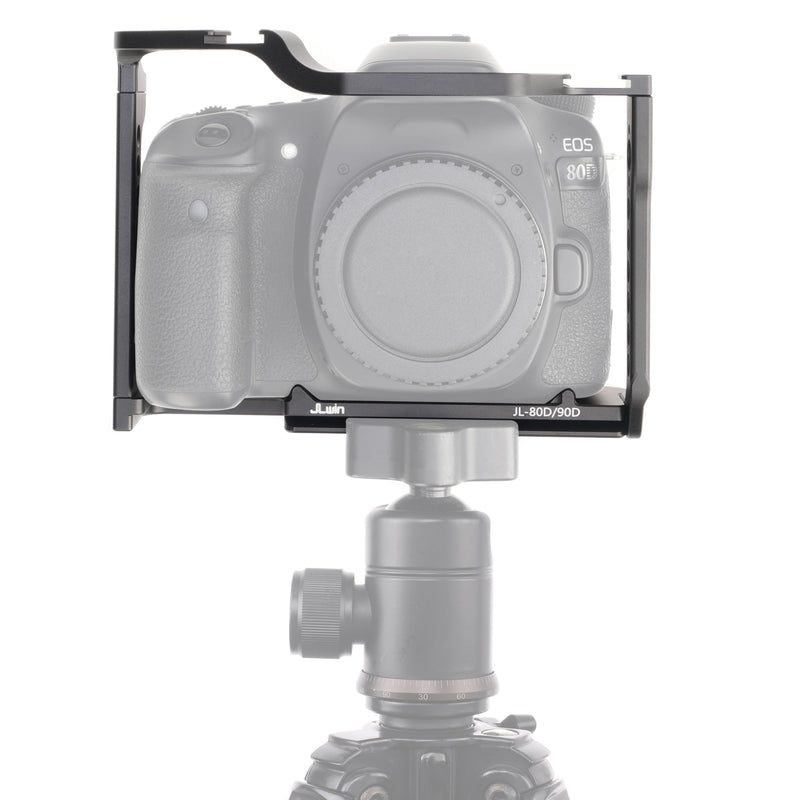 Camera Video Cage for Canon EOS 90D 80D 70D DSLR Camera | Full Rig with Dual Cold Shoe, Quick Release Plate for for Arca-Swiss Tripod, ARRI 3/8"-16 & 1/4"-20 Threads