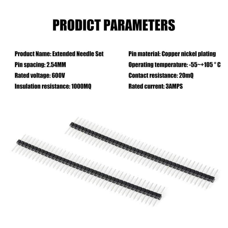 PENGLIN Pack of 20 Long Pins 40 Pin Breakaway Headers 2.54 mm Pitch Same Length Long Centred 6.25 mm on Both Sides 15 mm Total