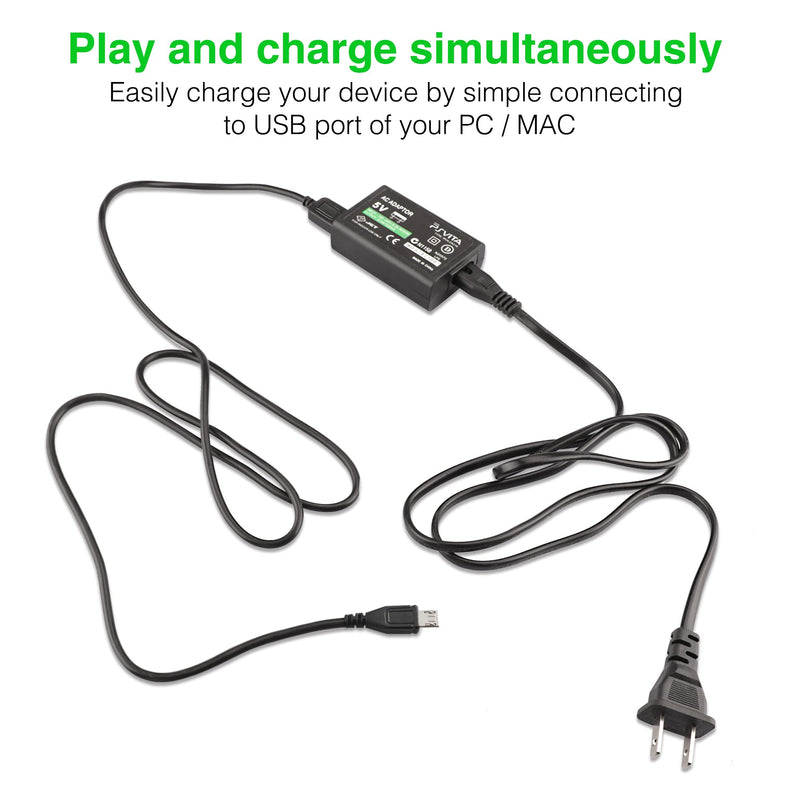 PS Vita Charger, AC Adapter Wall Charger Compatible with Sony Playstation Vita 2000 (Only Compatible with PSV 2000)