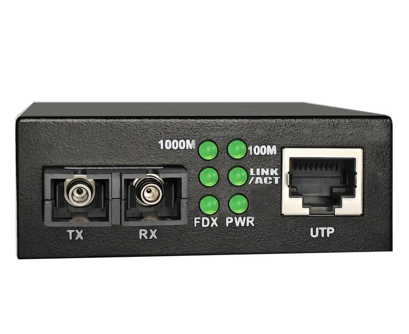 Gigabit SingleMode Fiber to Ethernet Media Converter, Dual SC Fiber, Up to 20KM,1000Base-LX to 10/100/1000Base-Tx Gigabit SMF Fiber SC to Copper RJ45 Ethernet Converter - 1 Unit