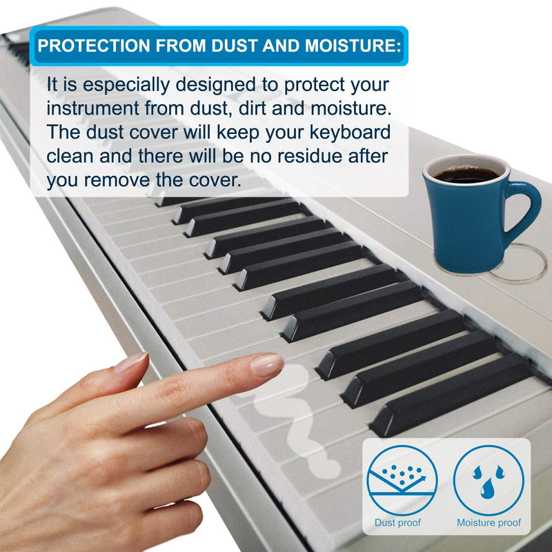 [AUSTRALIA] - HQRP Elastic Dust Cover w/Bag compatible with Casio LK-265 LK265 LK-280 LK280 WK-6600 WK6600 WK-7600 WK7600 WK-245 WK245 Electronic Keyboards Digital Pianos 