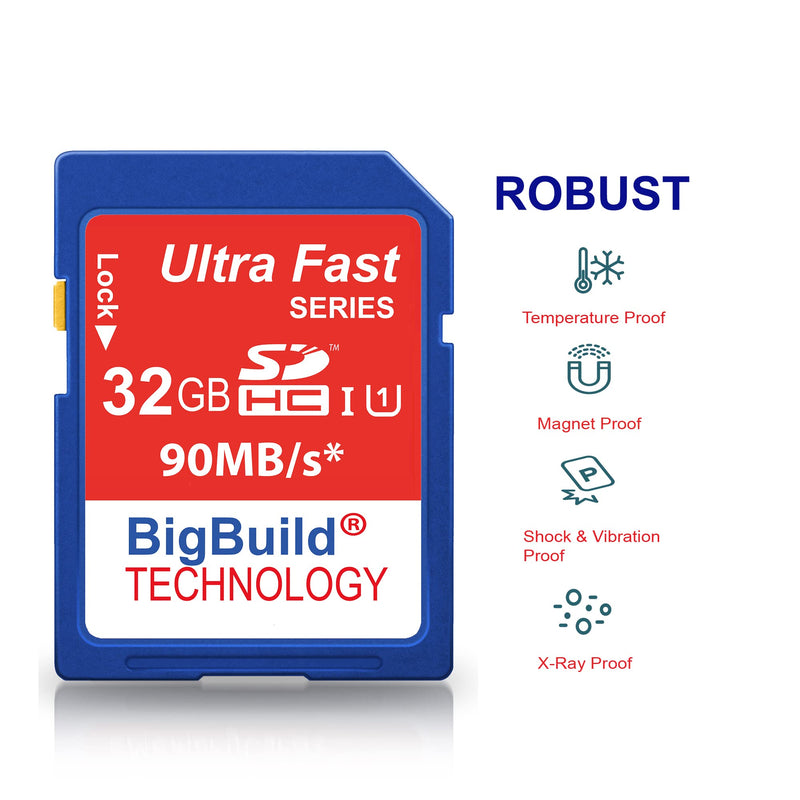 BigBuild Technology 32GB Ultra Fast SDHC 90MB/s Memory Card Compatible with Canon PowerShot SX420/SX430 is, SX520/SX530/SX540 HS Camera Blue / Size: 32GB