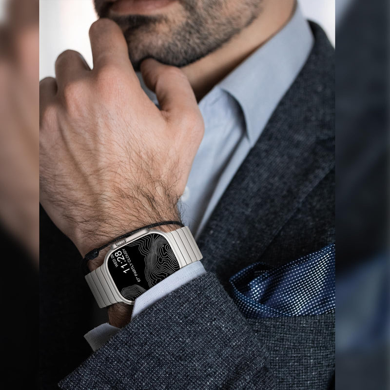 NewWays Titanium Link Bracelet Band for Apple Watch Ultra 3 2 1, Series3-11 | Premium Titanium, Lightweight Comfort, Exceptional Strength, Skin-Friendly, Built to Last Titanium Grade 2 42mm(Series 3)/44mm/45mm/46mm/49mm