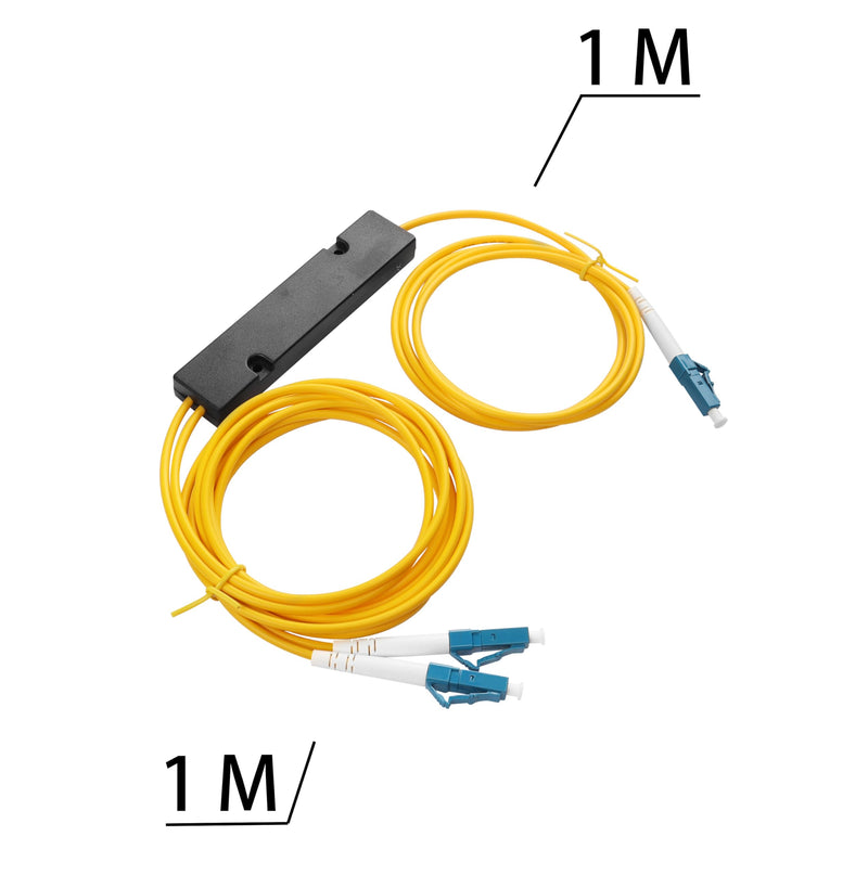 YAODHAOD Optical Splitter, SC/UPC LC/UPC FC/UPC Fibre Optic PLC Splitter (Fiber Splitter) Simplex Singlemode, 1X2, for CATV, FTTH, FOS (Yellow, LC/UPC) yellow