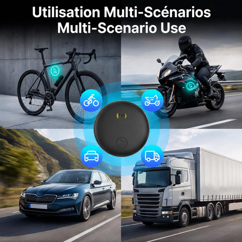 GPS Tracker for Vehicles, 2 Pack Magnetic Hidden GPS Tracker (iOS Only) | for Vehicles No Subscription Life Car Tracker Device Hidden Magnetic Waterproof for iOS Locate - Black