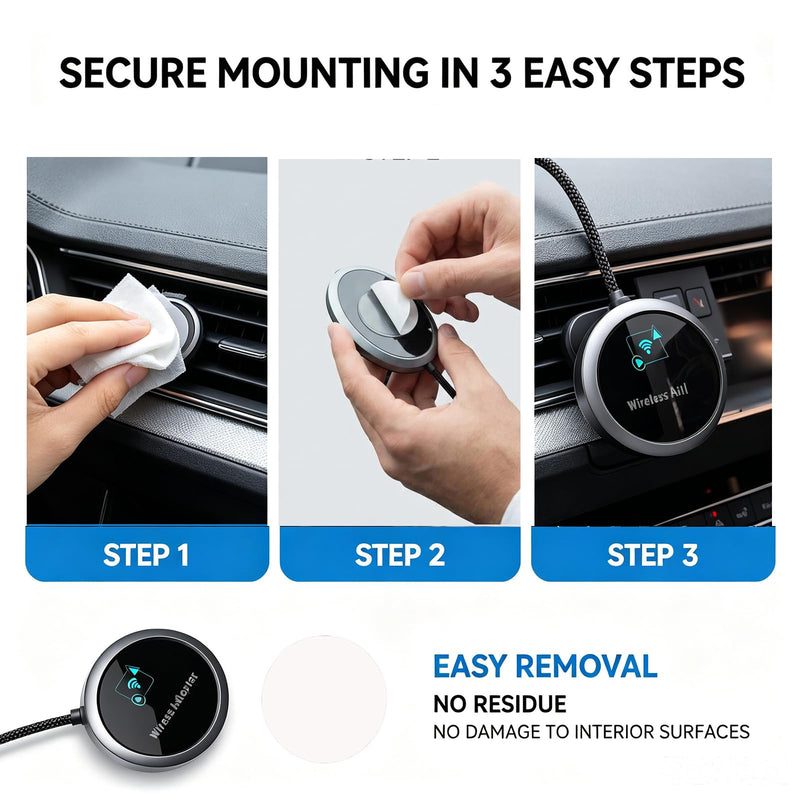 GPY 2-in-1 Wireless CarPlay Adapter 2026 for Apple & Android Auto Adapter | Plug & Play CarPlay Dongle Converter, Fast Auto-Connect, Compact Design Fast Stable Connection with USB/USB-C Port (Grey) Grey