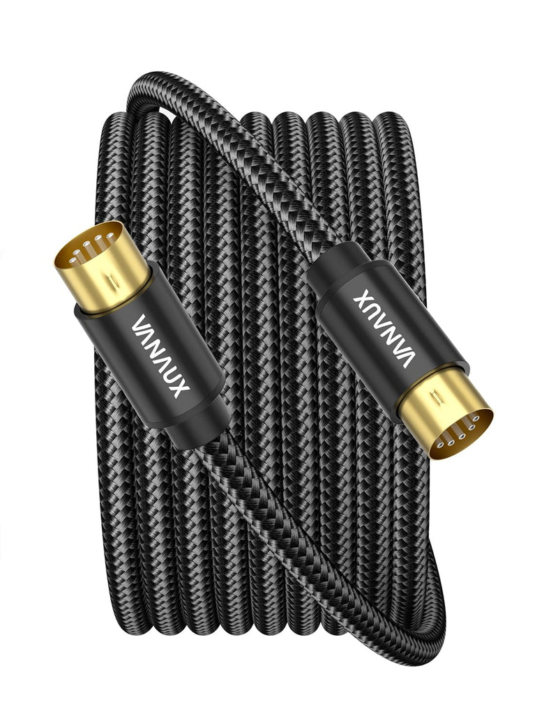 [AUSTRALIA] - VANAUX MIDI Cable 6FT, Male to Male 5-Pin MIDI Cable Compatible with MIDI Keyboard, Keyboard Synth, Rack Synth, Sampler, External Sound Card, Sound Source and More-Black 