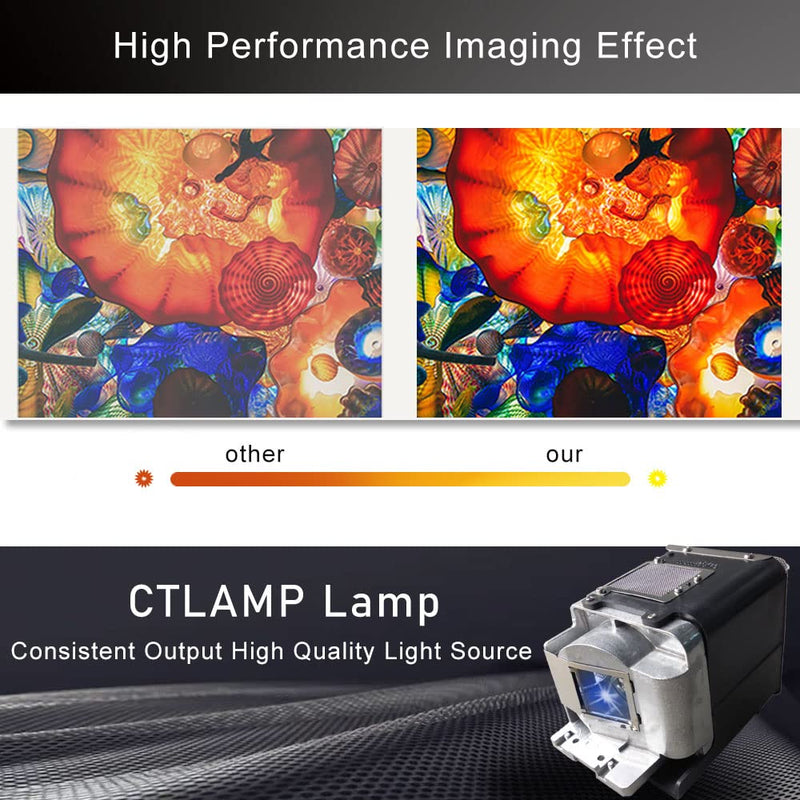 CTLAMP A+ Quality VLT-XD600LP / 499B056O10 Replacement Projector Lamp with Housing Module Compatible with Mitsubishi XD600U FD630U WD620U XD600U-G FD630U-G GX740 GX745