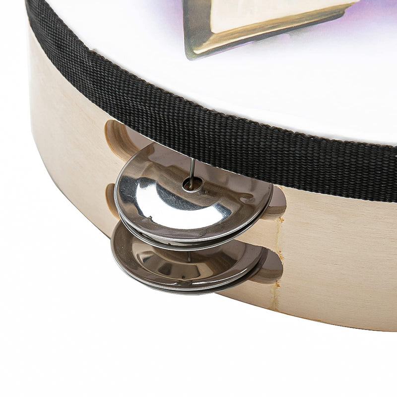 [AUSTRALIA] - Tambourine 10 inch Dove Bible Double Row Jingle Tambourine for Adults,Handbell Clap Drum Tambourine for Pray Church Party Musical Instrument (10 inch Dove) 