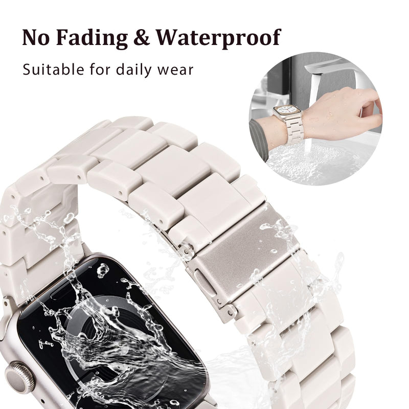 V-MORO 2 Pack Resin Band Compatible with Series 7/8/9/10 Apple Watch Bands 41mm/40mm/38mm/42mm Lightweight Fashion Strap for iWatch Series 6/5/4/3/2/1/SE Wristband Replacement Women
