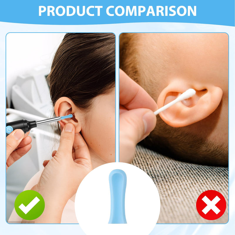 Pack of 60 silicone ear cleaner heads, earwax remover replacement tips made of silicone, silicone ear spoon replacement tips for earwax removal otoscope, suitable for teenagers and adults