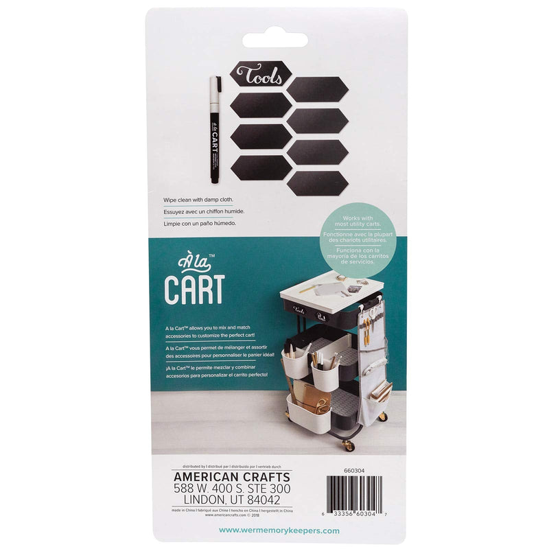 We R Memory Keepers 0633356603047 Accessories A la Carte-Magnetic Chalkboard Labels and Marker (8 Piece), Multi Magnet Chalkboard Labels