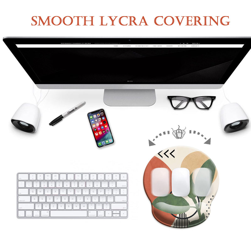 HOPONY Ergonomic Mouse Pad with Wrist Support Gel Mouse Pad with Wrist Rest, Comfortable Computer Mouse Pad for Laptop, Pain Relief Mousepad with Non-Slip Rubber Base, 9 x 10 in,Modern Abstract Modern Abstract