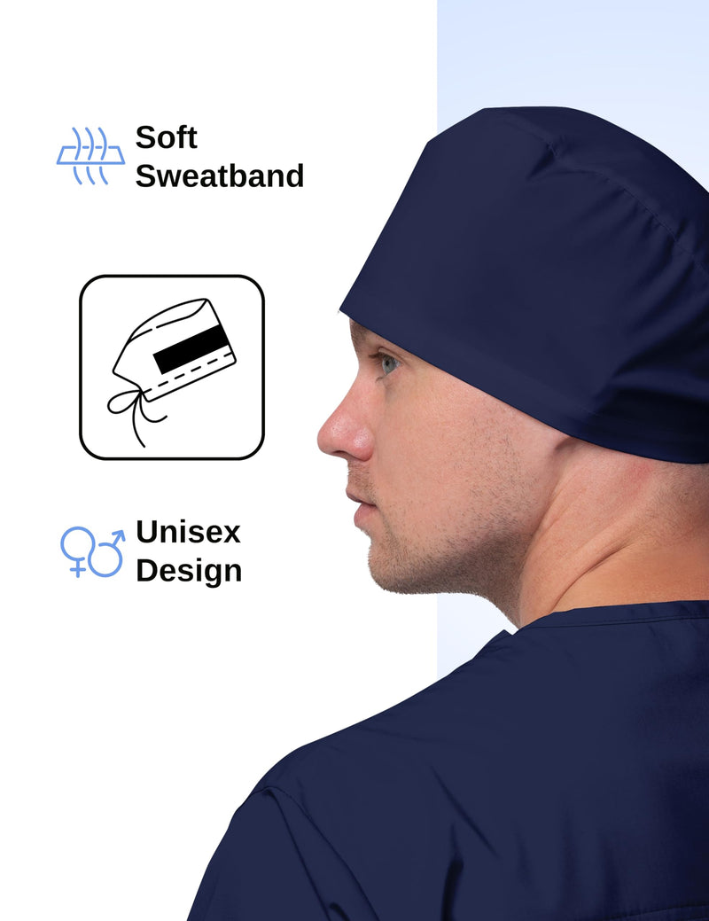 Solid Working Cap Scrub Cap for Women and Men Unisex Surgical Cap Comfortable and Stylish Scrub Hat One Size Navy