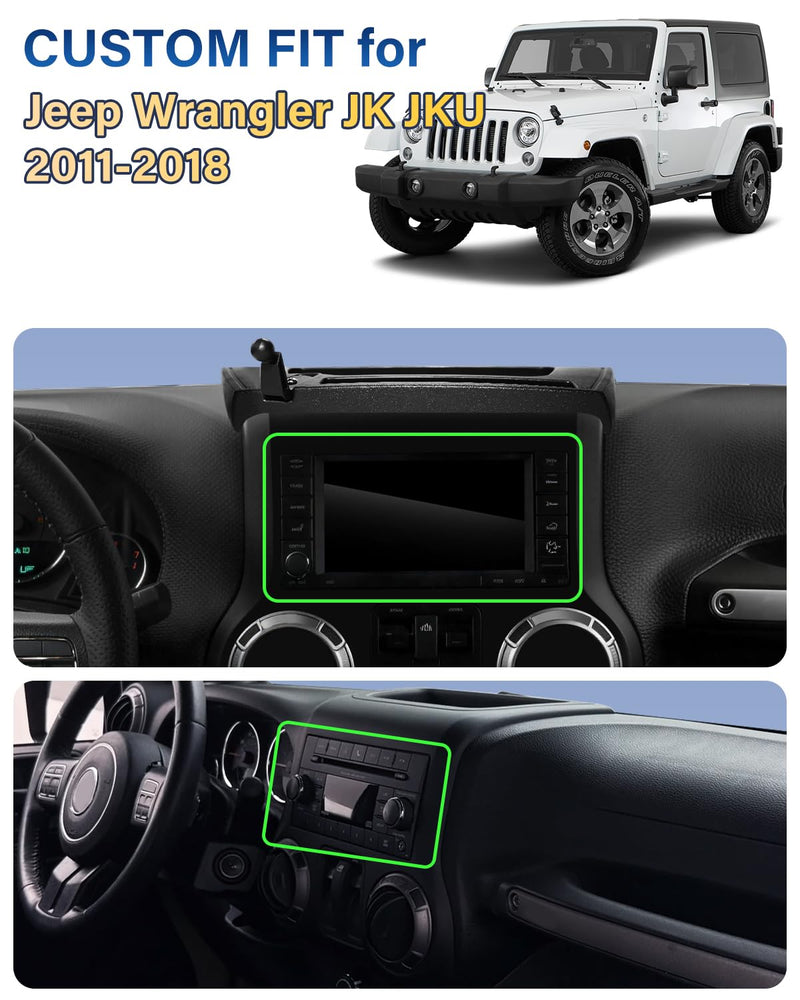 SKYLOTEC Magnetic Phone Mount for Jeep Wrangler JK JKU 2011-2018 | for MagSafe Cell Phone Holder for Wrangler Accessories Dashboard Mount Dash Tray, Car Cradles Magnets for iPhone Samsung Wrangler JK JKU 2011–2018
