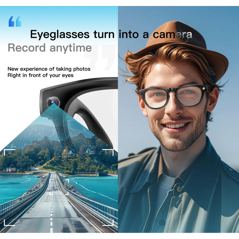 AI-Powered Smart Translator Glasses with Camera, 11-Language Translation, Video Recording, Photo, App Control for Traveling