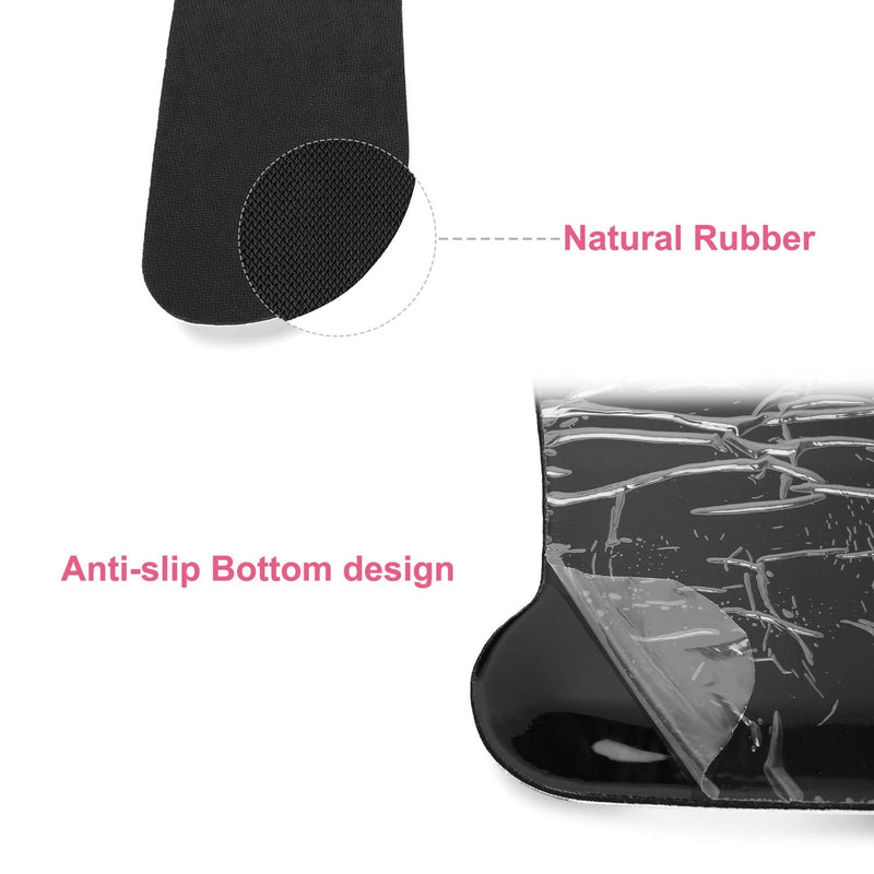 MOSISO Wrist Rest Support for Mouse Pad & Keyboard Set, Ergonomic Mousepad Non-Slip Base Home/Office Pain Relief & Easy Typing Cushion with Neoprene Cloth & Raised Memory Foam, Pink