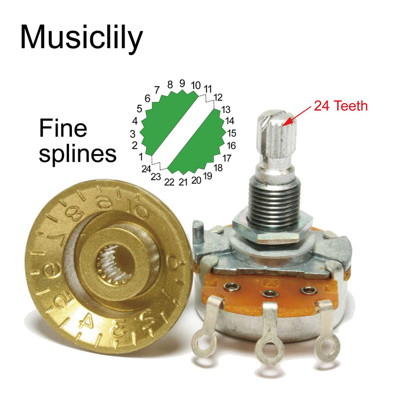 Musiclily Pro Imperial Inch Size Top Hat Bell Reflector 2 Volume 2 Tone Knobs Set for USA Les Paul SG Electric Guitar Black w/Gold