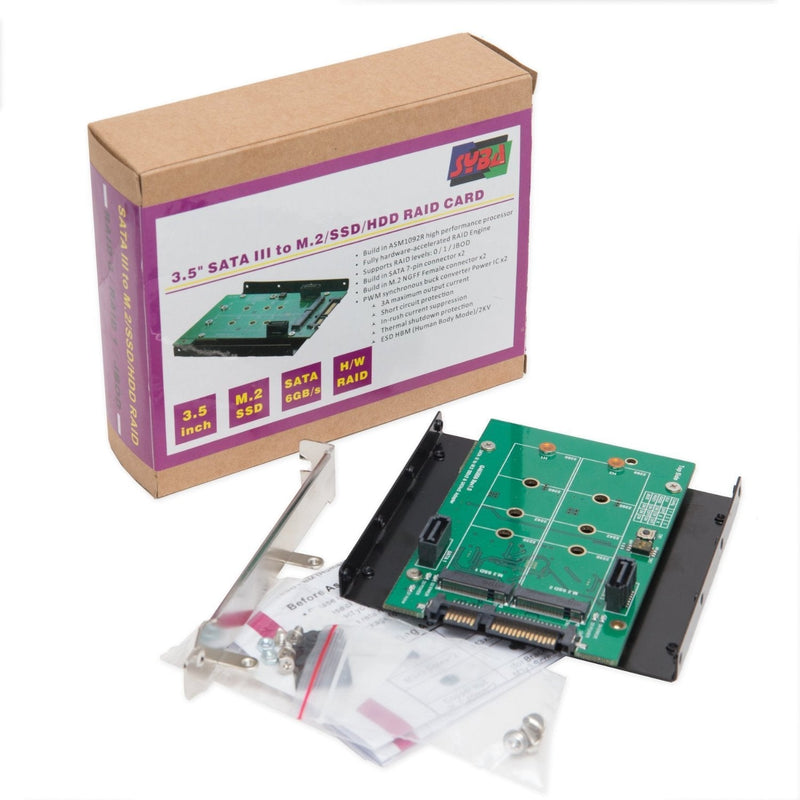 Syba SY-ADA40102 3.5" SATAIII to M.2 SSD RAID Adapter Green M.2 RAID + SATA