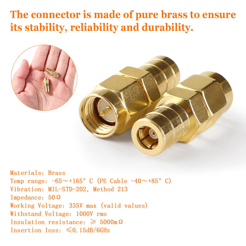 KUOQIY 2 pieces SMA male to SMB female adapter, SMA to SMB adapter, DAB RF radio antenna adapter for DAB car radio antenna