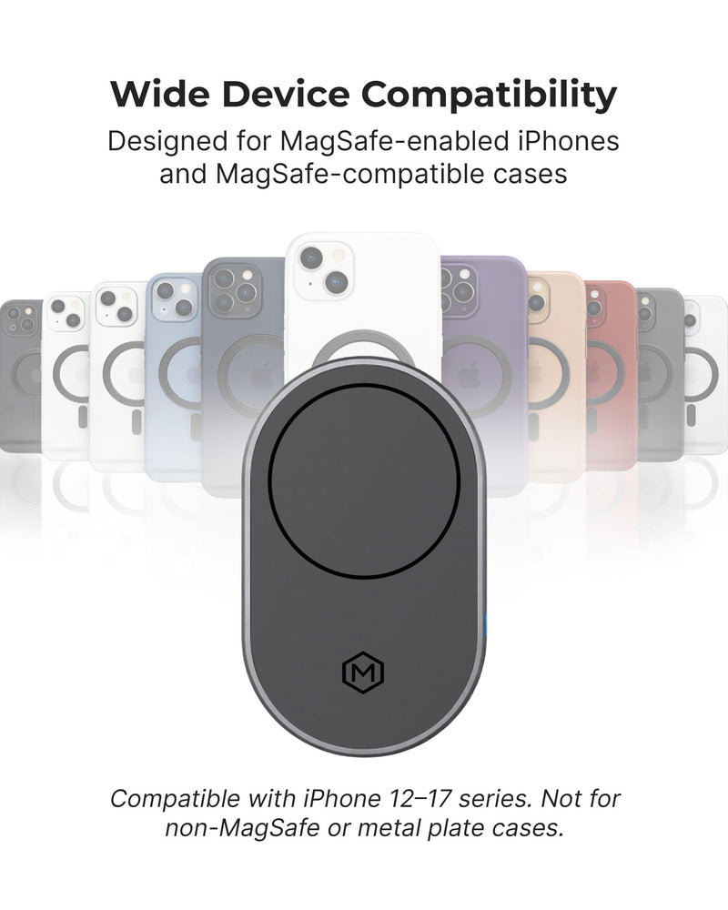 Car Cell Phone Holder with AMPS Mounting Plate - Wireless Magnetic Car Mount Charger - Stand Compatible with iPhone 14/15/16/17/Samsung, Fast Charging (Drill Base AMPS Plate) Magsafe Wireless Charger with Drill Base