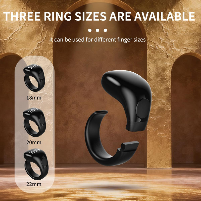 Smart Tasbih Zikr Ring with Fast Charging Adapter, Digital Prayer Counter Ring & 20W PD Dual Port Fast Charging