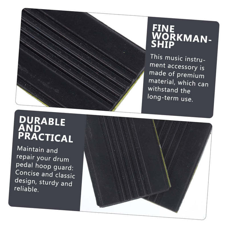 1 Pair Bass Drum Non-slip Rubber Pad Jazz Drum Pedal Guards Kick Drum Pedal Pad Bass Drum Hoop Protector Rubber Drum Hoop Guard Percussion Instrument Part Drum Supply Cushion Metal