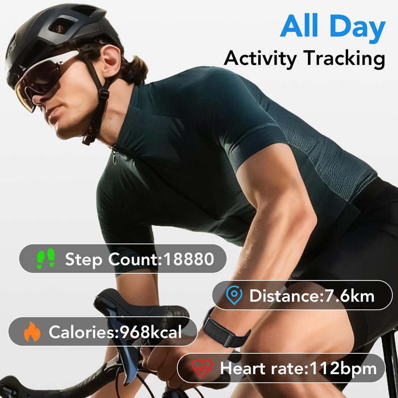 Health Activity Fitness Trackers, 2025 Wearable Smart Bracelet, 120+ Sport Modes Smart Band, All-Day Continuous Heart Rate Blood Pressure Stress HRV Monitor, 24H Sleep Tracker with Free App